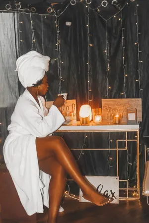 Black Girl Luxury Spa Night Wallpaper