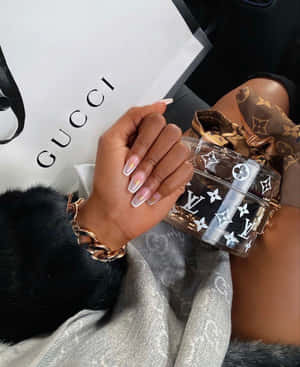 Black Girl Luxury With Designer Accessories Wallpaper