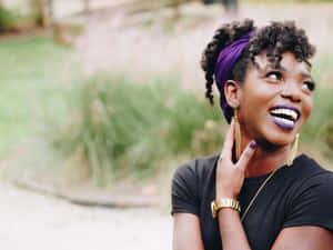 Black Girl Magic Purple Lips Wallpaper