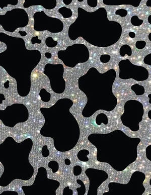 Black Glitter Cow Print Wallpaper