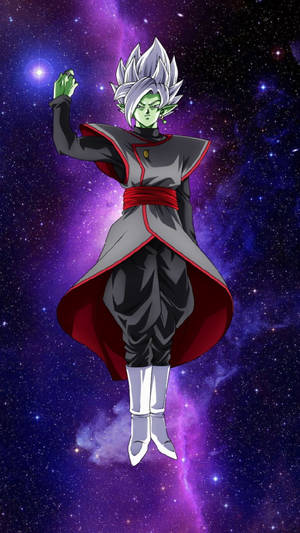 Black Goku Live Floating In Space Wallpaper