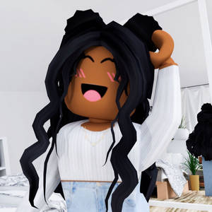 Black-haired Roblox Girl Wallpaper