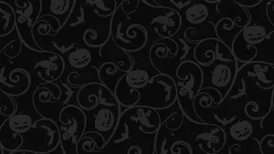 Black Halloween Pattern Wallpaper