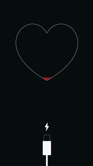 Black Heart Iphone Charging Heart Wallpaper