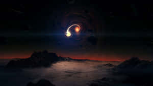 Black Hole Accretion Disk Scene Wallpaper
