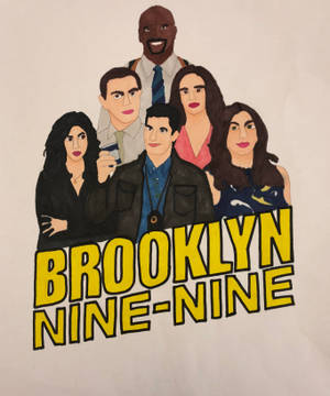 Black Ink Mario Artwork From Brooklyn Nine Nine Wallpaper