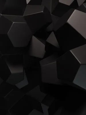 Black Ipad With Different Geometrical Shapes Wallpaper