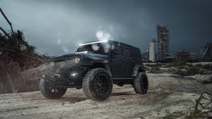 Black Jeep On Site Wallpaper