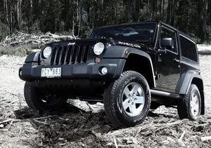 Black Jeep Wrangler In Elevated Angle Wallpaper