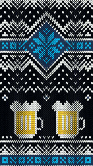 Black Knitted Sweater Two Beer Mugs Wallpaper