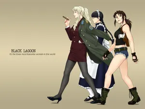 Black Lagoon Fearsome Female Trio Wallpaper