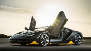Black Lamborghini Centenario Doors Up Wallpaper