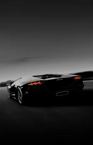 Black Lamborghini Iphone Speeding Night Wallpaper