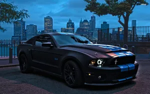 Black Live Car Ford Mustang Wallpaper