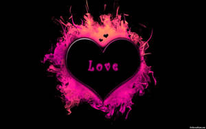 Black Love Pink Heart Wallpaper