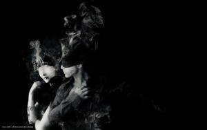 Black Love Smoke Couple Wallpaper