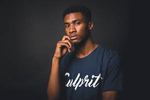 Black Man In Culprit Navy Blue Shirt Wallpaper