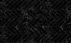 Black Marble Herringbone Pattern Wallpaper