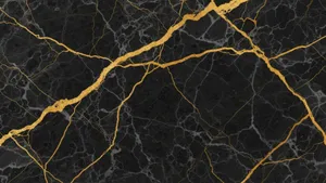 Black Marble With Gold Veins Wallpaper