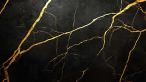 Black Marble With Gold Veins Wallpaper