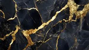Black Marble With Gold Veins Wallpaper