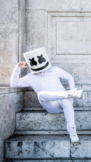 Black Marshmello On Stair Wallpaper