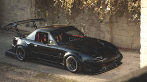 Black Mazda Mx-5 Miata Outdoor Wallpaper