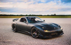 Black Mazda Rx-7 Sports Car Wallpaper