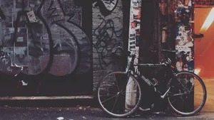 Black Mexa Road Bike Graffiti Wall Wallpaper