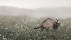 Black Mitt Ferret Art Wallpaper