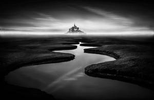 Black Mont Saint Michel France Wallpaper