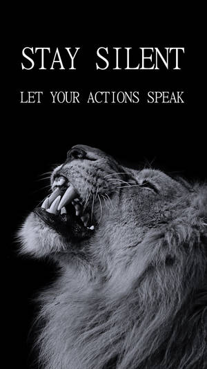 Black Motivation Silent Lion Wallpaper