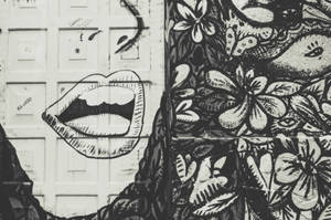 Black Mural Art Agape Mouth Wallpaper