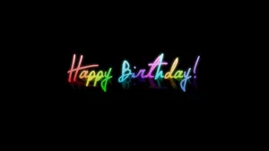 Black Neon Colorful Birthday Background Wallpaper