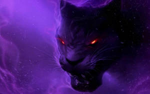 Black Panther Animal Purple Wallpaper