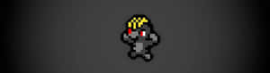 Black Pixel Art Of Machop Wallpaper