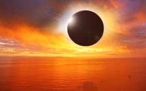 Black Planet And Beach Sunset Wallpaper