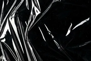 Black Plastic Glossy Crumpled Wallpaper