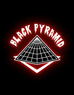 Black Pyramid With Neon Red Text Wallpaper