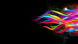 Black Rainbow Abstract Flames Wallpaper