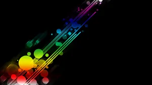 Black Rainbow Lines Circles Wallpaper
