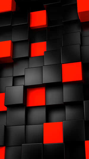 Black & Red Iphone With Glowing App Icons Wallpaper