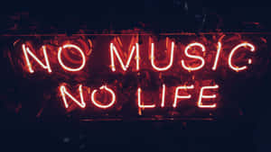 Black Red Neon No Music No Life Wallpaper