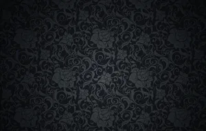 Black Retro Floral Textile Wallpaper
