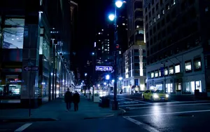 Black Road Night Street Wallpaper