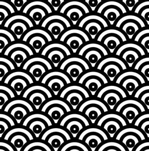 Black Seamless Japanese Waves Wallpaper