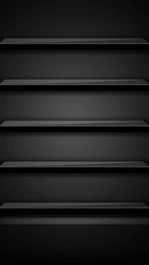 Black Shelves On A Black Background Wallpaper