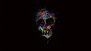 Black Skull Colorful Wallpaper