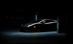 Black Sports Carin Dark Garage.jpg Wallpaper