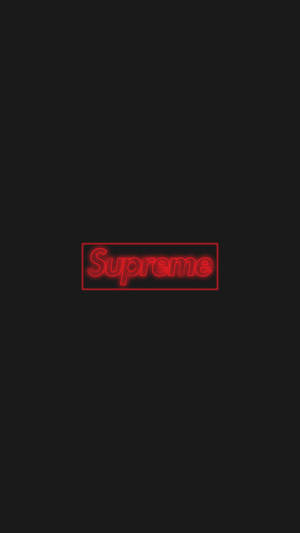 Black Supreme With Red Neon Border Wallpaper